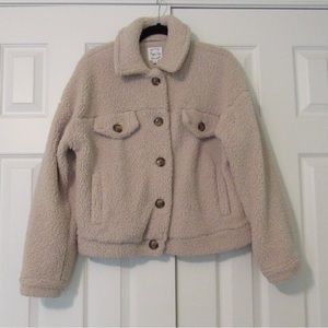 off white teddy sherpa jacket